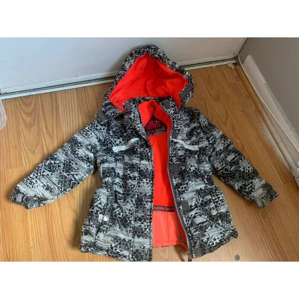 PINK Platinum Girls' Puffer SKI Snowboard Jacket   Size 4